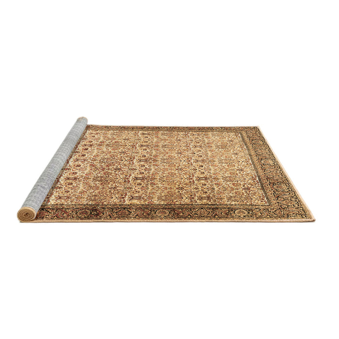 Sideview of Machine Washable Persian Brown Traditional Rug, wshtr2265brn