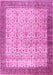 Machine Washable Persian Pink Traditional Rug, wshtr2265pnk