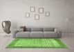 Machine Washable Persian Green Traditional Area Rugs in a Living Room,, wshtr2265grn