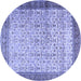 Round Persian Blue Traditional Rug, tr2265blu