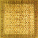 Square Machine Washable Persian Yellow Traditional Rug, wshtr2265yw