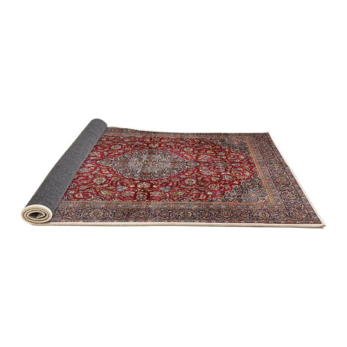 Sideview of Traditional Brown Red Medallion Rug, tr2266