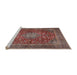 Sideview of Machine Washable Traditional Brown Red Rug, wshtr2266