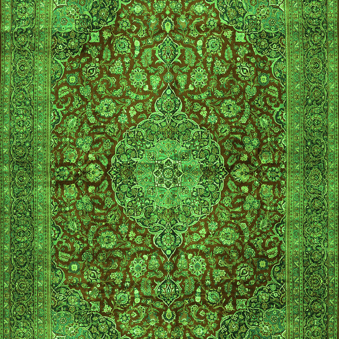 Medallion Green Traditional Rug, tr2266grn