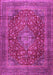 Machine Washable Medallion Pink Traditional Rug, wshtr2266pnk