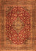 Serging Thickness of Machine Washable Medallion Orange Traditional Area Rugs, wshtr2266org