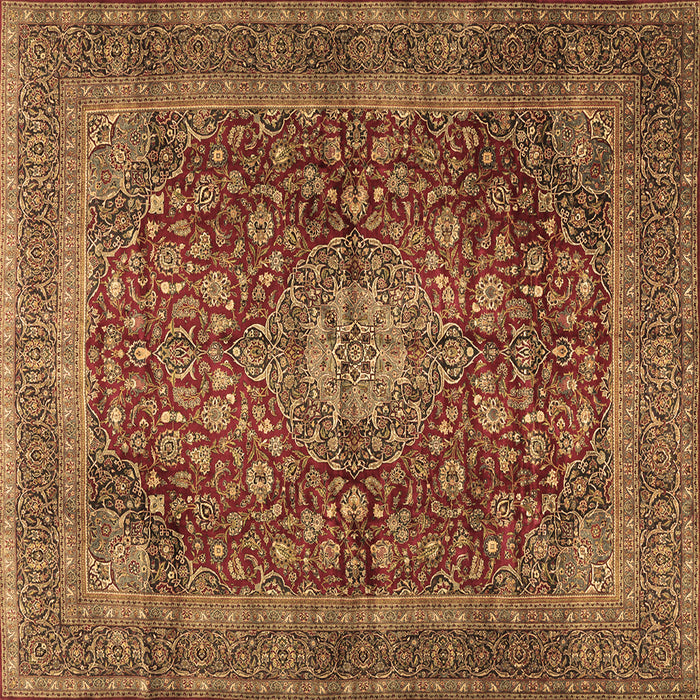 Square Medallion Brown Traditional Rug, tr2266brn