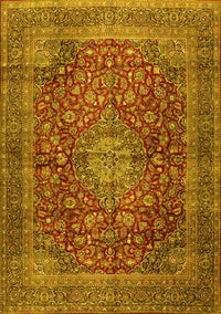 Medallion Yellow Traditional Rug, tr2266yw