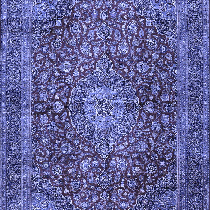 Machine Washable Medallion Blue Traditional Rug, wshtr2266blu