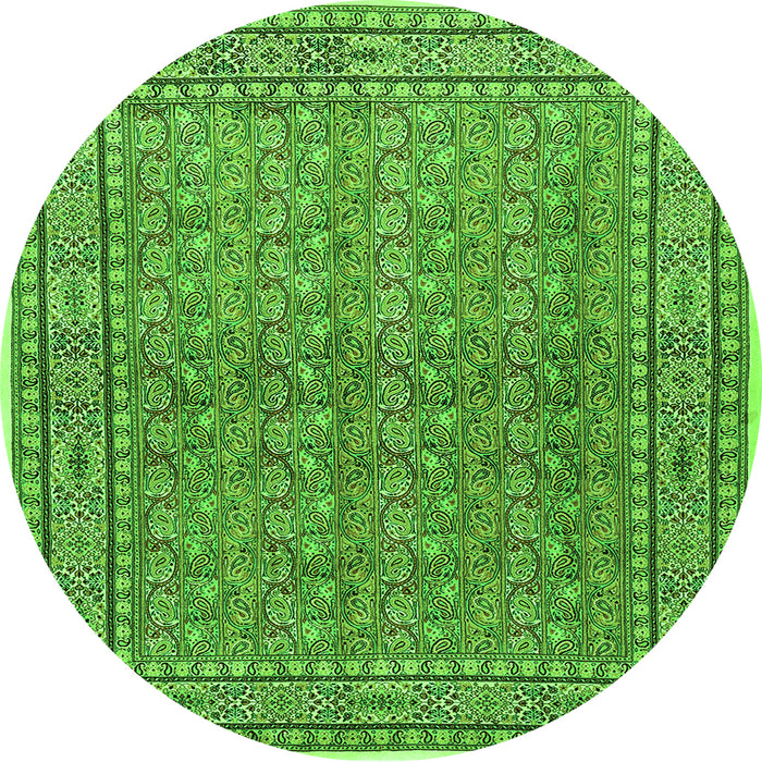 Square Persian Green Traditional Rug, tr2267grn