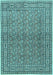 Machine Washable Persian Light Blue Traditional Rug, wshtr2267lblu