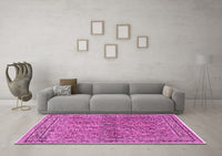 Machine Washable Persian Pink Traditional Rug, wshtr2267pnk