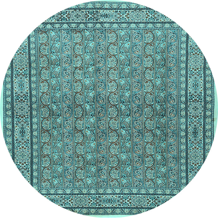 Round Persian Light Blue Traditional Rug, tr2267lblu