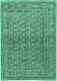 Machine Washable Persian Turquoise Traditional Area Rugs, wshtr2267turq