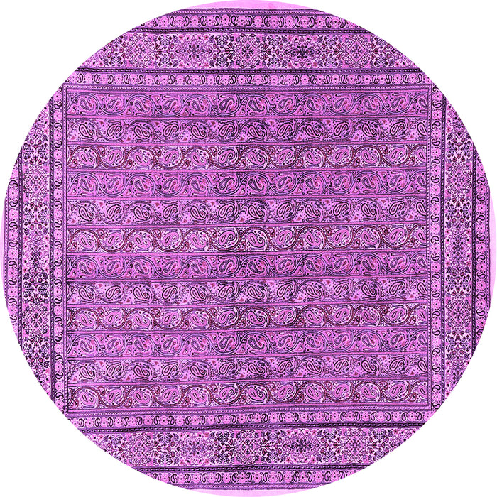 Round Persian Purple Traditional Rug, tr2267pur