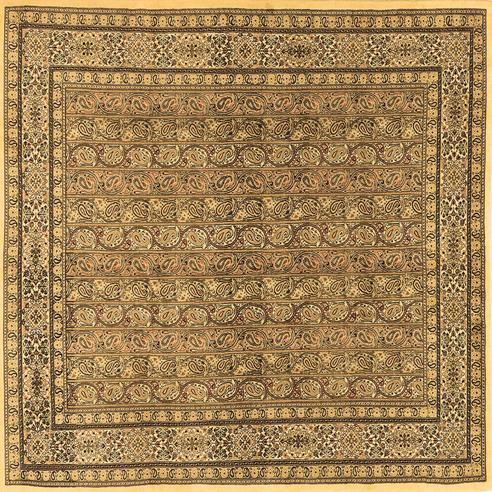 Square Machine Washable Persian Brown Traditional Rug, wshtr2267brn