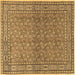 Square Machine Washable Persian Brown Traditional Rug, wshtr2267brn