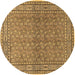 Round Persian Brown Traditional Rug, tr2267brn