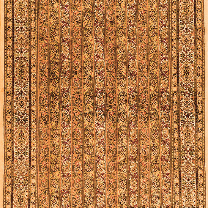 Serging Thickness of Machine Washable Persian Orange Traditional Area Rugs, wshtr2267org