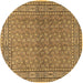 Round Machine Washable Persian Brown Traditional Rug, wshtr2267brn