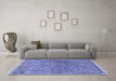 Machine Washable Persian Blue Traditional Rug in a Living Room, wshtr2267blu