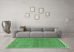 Machine Washable Persian Emerald Green Traditional Area Rugs in a Living Room,, wshtr2267emgrn