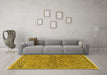 Machine Washable Persian Yellow Traditional Rug in a Living Room, wshtr2267yw