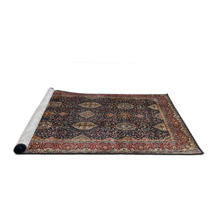 Sideview of Machine Washable Traditional Dark Almond Brown Rug, wshtr2268