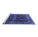 Sideview of Machine Washable Persian Blue Traditional Rug, wshtr2268blu