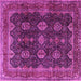 Square Machine Washable Persian Pink Traditional Rug, wshtr2268pnk