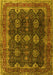 Machine Washable Persian Yellow Traditional Rug, wshtr2268yw