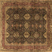 Square Persian Brown Traditional Rug, tr2268brn
