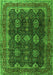 Serging Thickness of Machine Washable Persian Green Traditional Area Rugs, wshtr2268grn