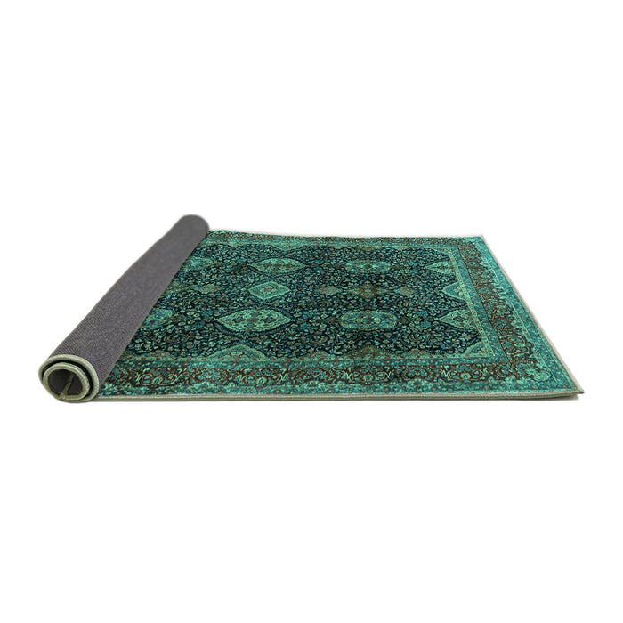 Sideview of Persian Turquoise Traditional Rug, tr2268turq