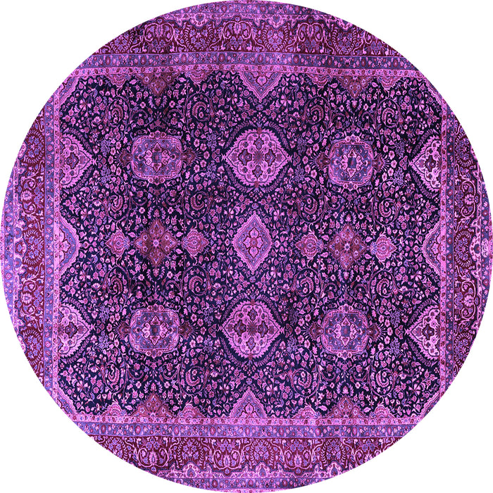 Round Persian Purple Traditional Rug, tr2268pur