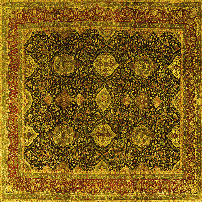 Square Persian Yellow Traditional Rug, tr2268yw