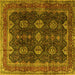 Square Persian Yellow Traditional Rug, tr2268yw