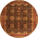 Machine Washable Persian Orange Traditional Area Rugs, wshtr2268org