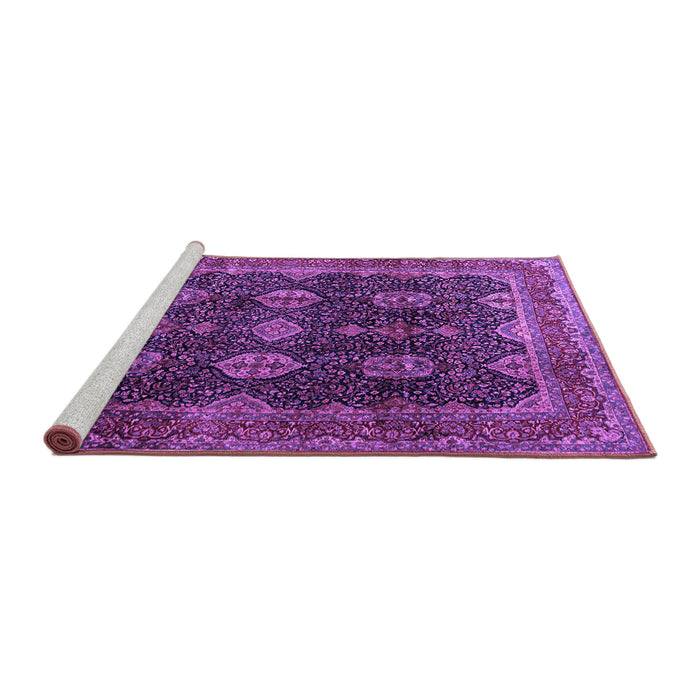 Sideview of Machine Washable Persian Purple Traditional Area Rugs, wshtr2268pur