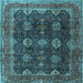 Square Machine Washable Persian Light Blue Traditional Rug, wshtr2268lblu