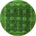 Machine Washable Persian Green Traditional Area Rugs, wshtr2268grn