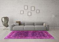 Machine Washable Persian Pink Traditional Rug, wshtr2268pnk