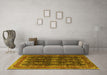 Machine Washable Persian Yellow Traditional Rug in a Living Room, wshtr2268yw