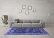 Machine Washable Persian Blue Traditional Rug in a Living Room, wshtr2268blu