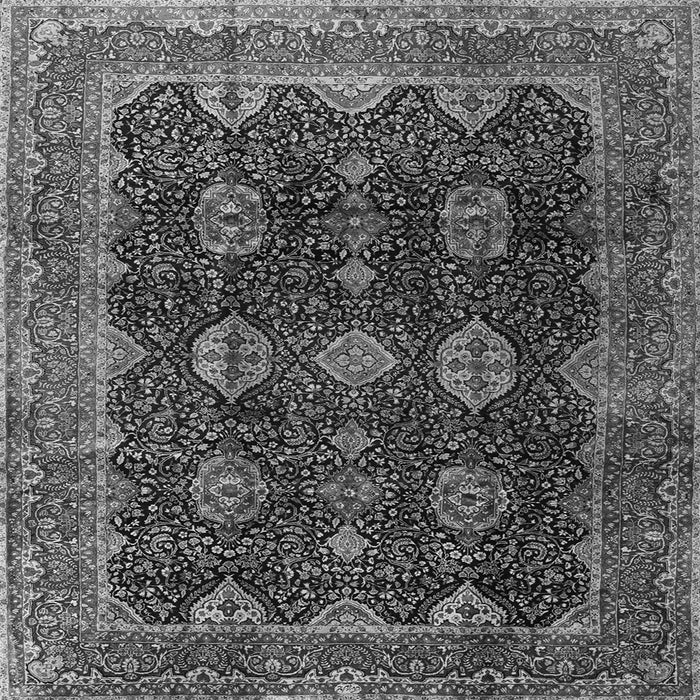 Round Machine Washable Persian Gray Traditional Rug, wshtr2268gry