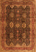 Serging Thickness of Machine Washable Persian Orange Traditional Area Rugs, wshtr2268org