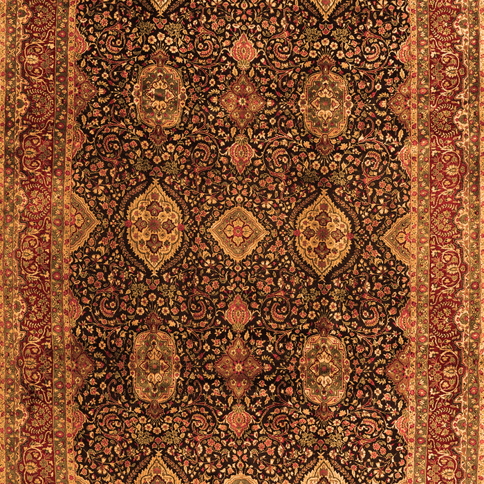 Serging Thickness of Machine Washable Persian Orange Traditional Area Rugs, wshtr2268org