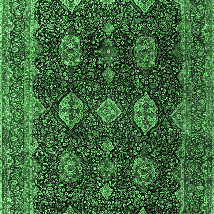 Machine Washable Persian Emerald Green Traditional Area Rugs, wshtr2268emgrn