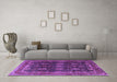 Machine Washable Persian Purple Traditional Area Rugs in a Living Room, wshtr2268pur