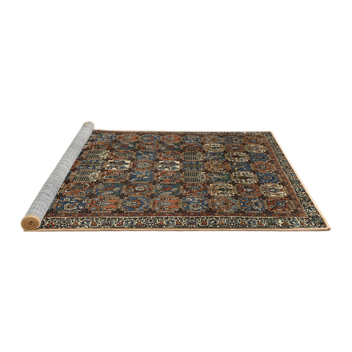 Sideview of Machine Washable Traditional Dark Almond Brown Rug, wshtr2269